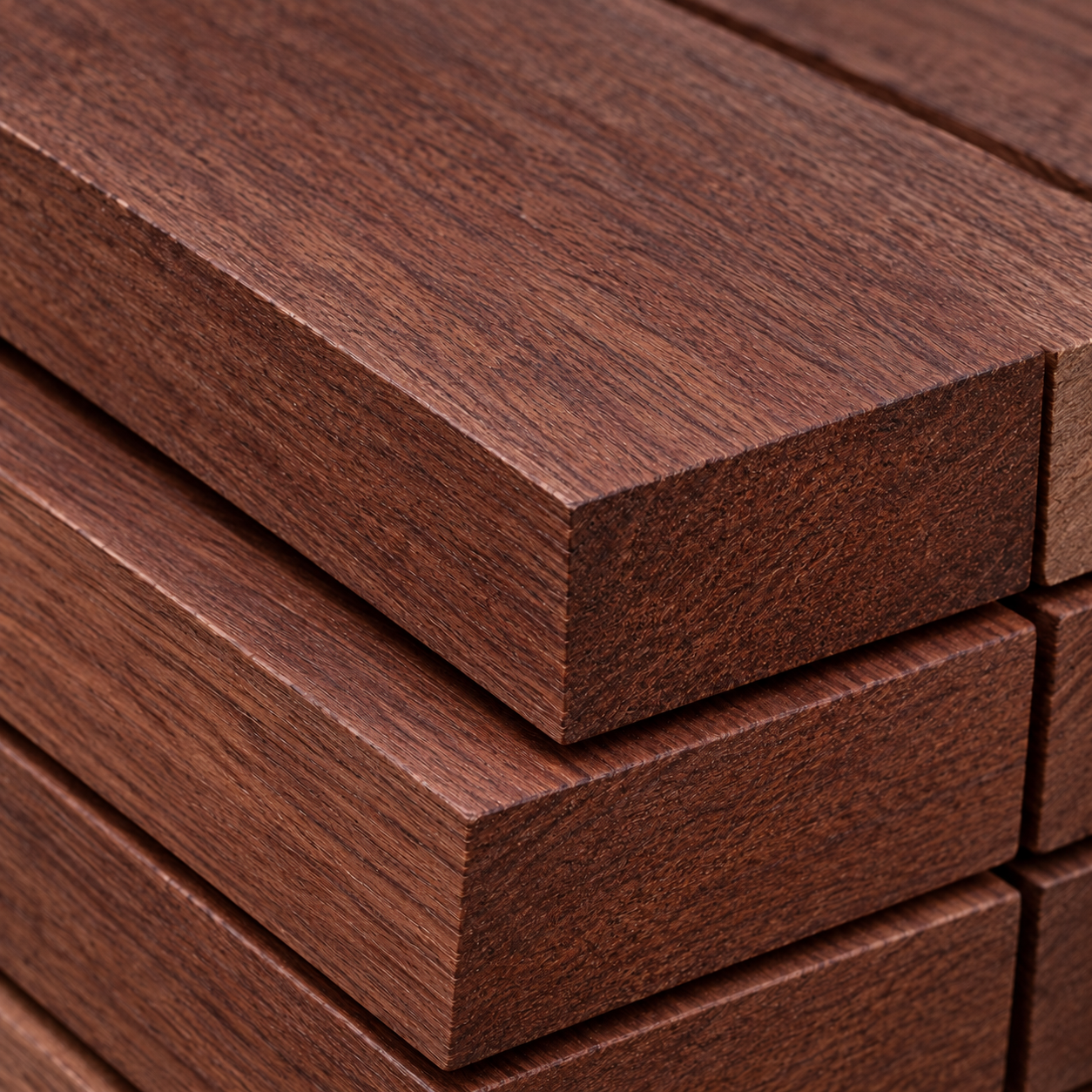 Illustrative Red Balau timber boards